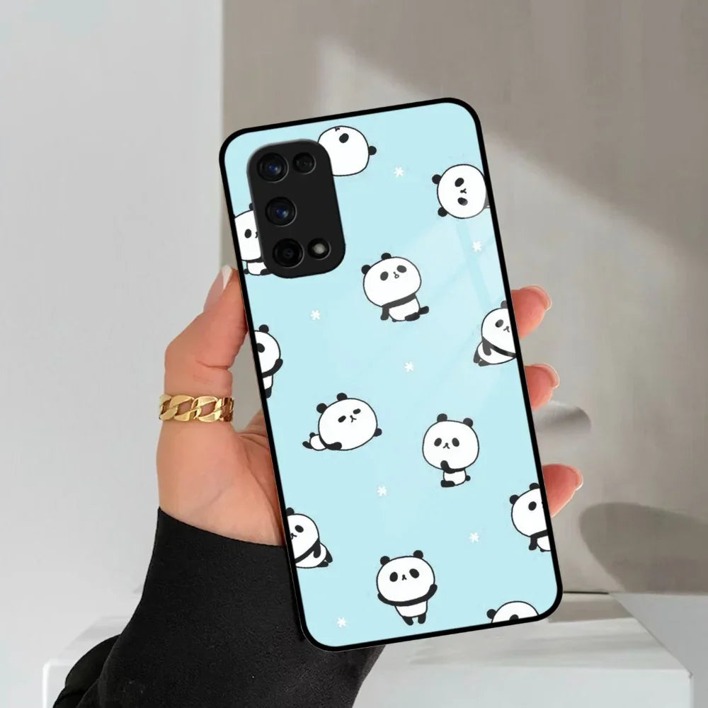 Cute Panda Blue Glass Case Cover For Realme/Narzo - ShopOnCliQ