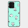 Cute Panda Blue Glass Case Cover For Redmi 12 5G