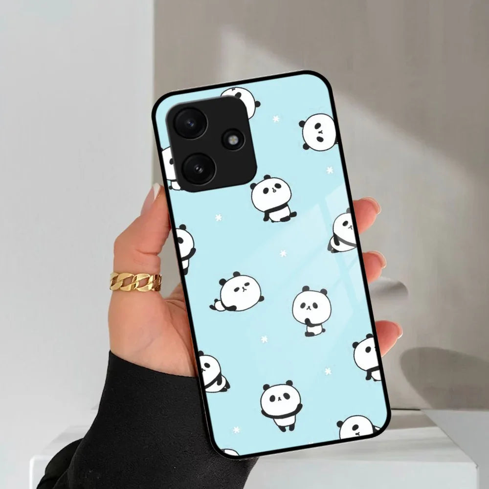 Cute Panda Blue Glass Case Cover For Poco - ShopOnCliQ