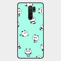 Cute Panda Blue Glass Case Cover For Redmi 9 Prime