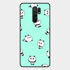Cute Panda Blue Glass Case Cover For Redmi 9 Prime
