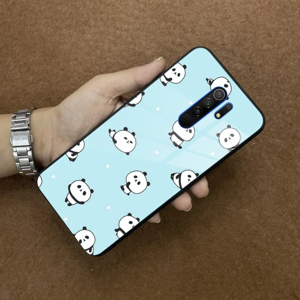 Cute Panda Blue Glass Case Cover For Poco - ShopOnCliQ