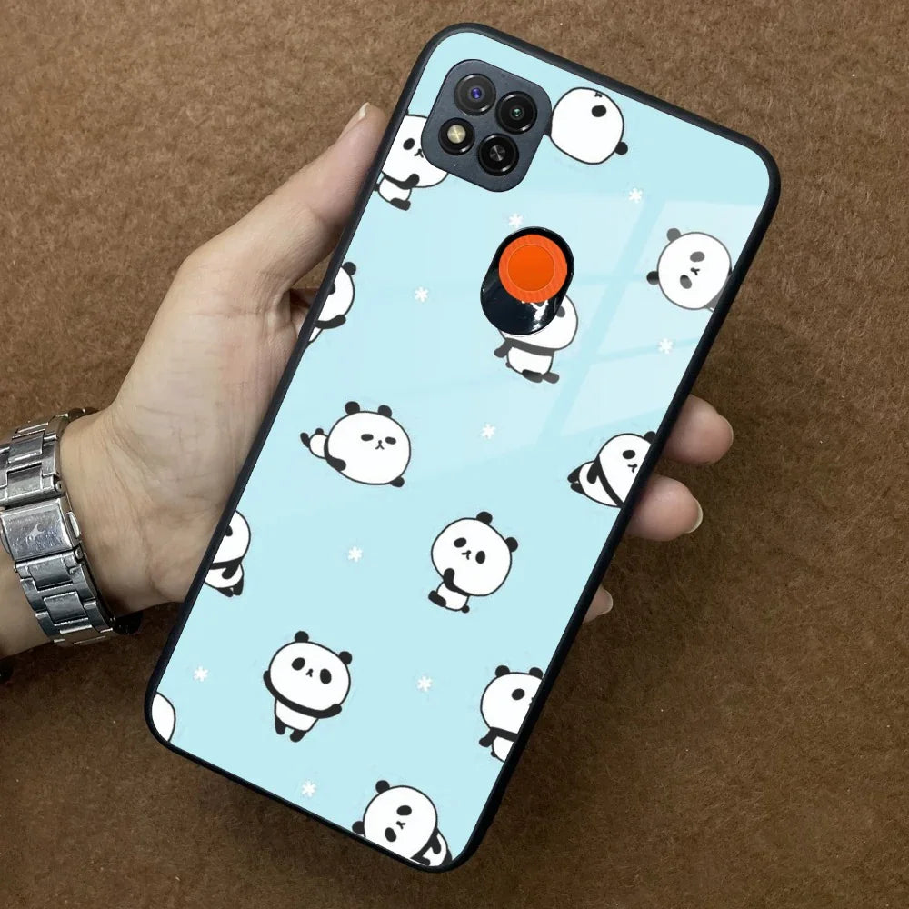 Cute Panda Blue Glass Case Cover For Poco - ShopOnCliQ