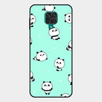 Cute Panda Blue Glass Case Cover For Redmi Note 10 Lite