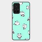Cute Panda Blue Glass Case Cover For Redmi Note 11T 5G