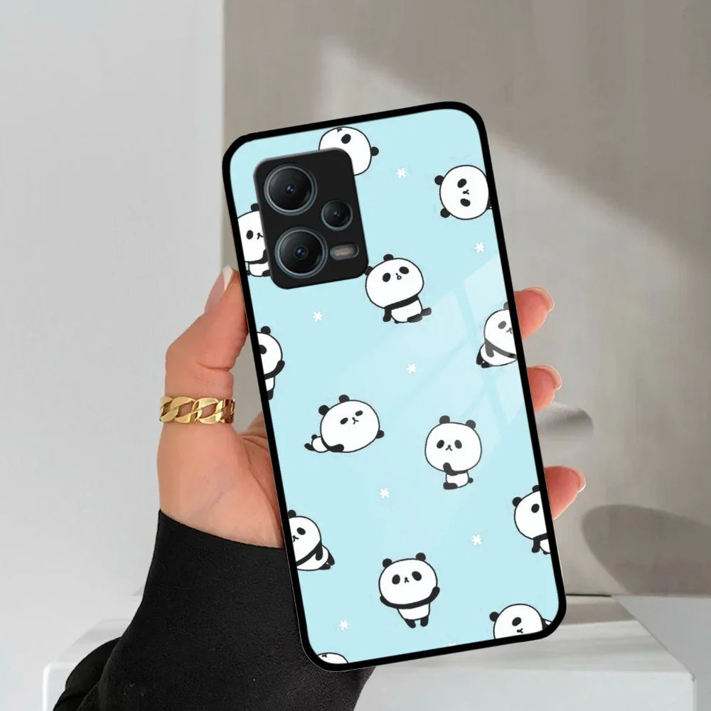 Cute Panda Blue Glass Case Cover For Poco - ShopOnCliQ