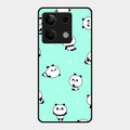 Cute Panda Blue Glass Case Cover For Redmi Note 13 5G