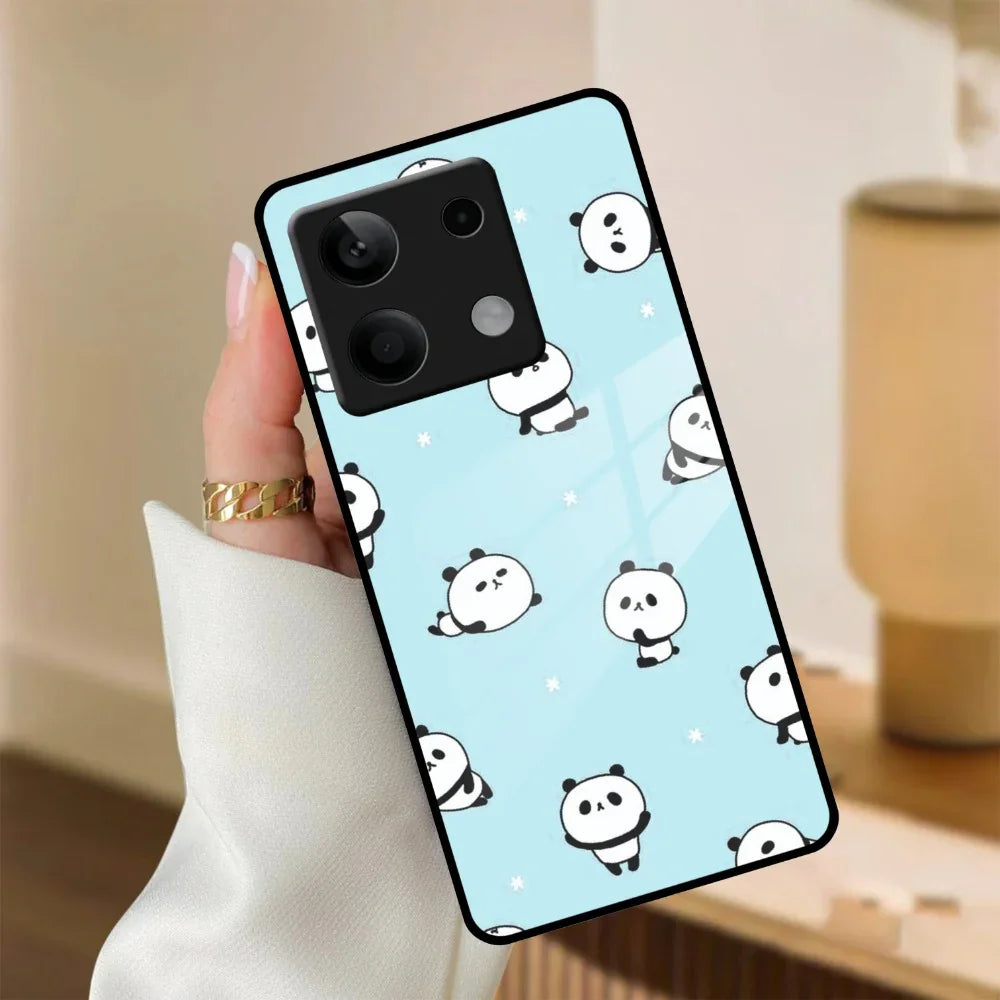 Cute Panda Blue Glass Case Cover For Poco - ShopOnCliQ
