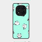 Cute Panda Blue Glass Case Cover For Redmi Note 14 Pro 5G