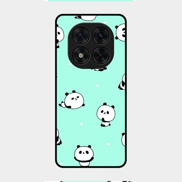 Cute Panda Blue Glass Case Cover For Redmi Note 14 Pro 5G