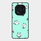 Cute Panda Blue Glass Case Cover For Redmi Note 15 Pro 5G