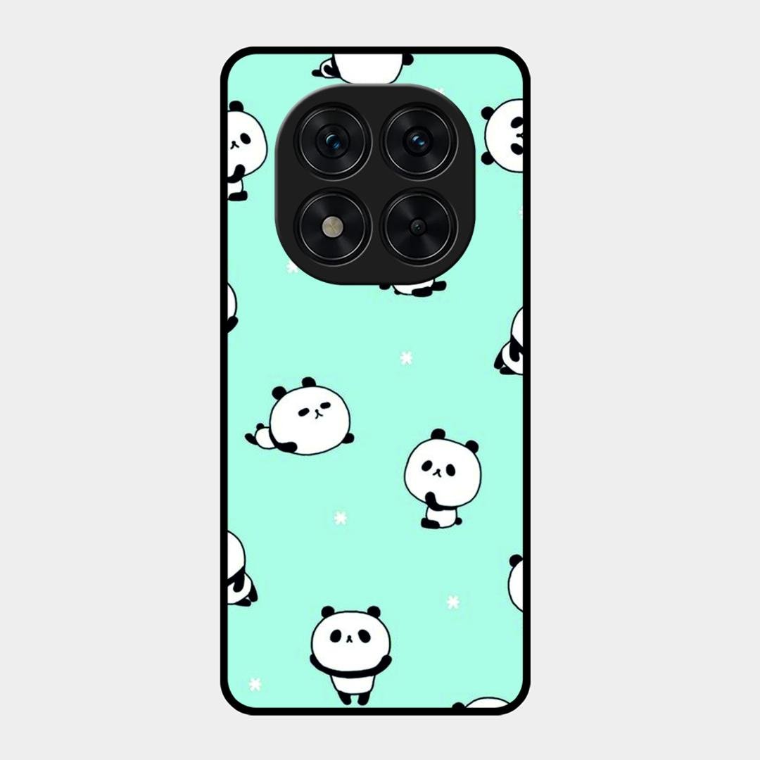 Cute Panda Blue Glass Case Cover For Redmi Note 15 Pro 5G