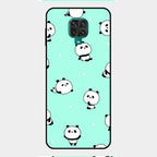 Cute Panda Blue Glass Case Cover For Redmi Note 9 Pro