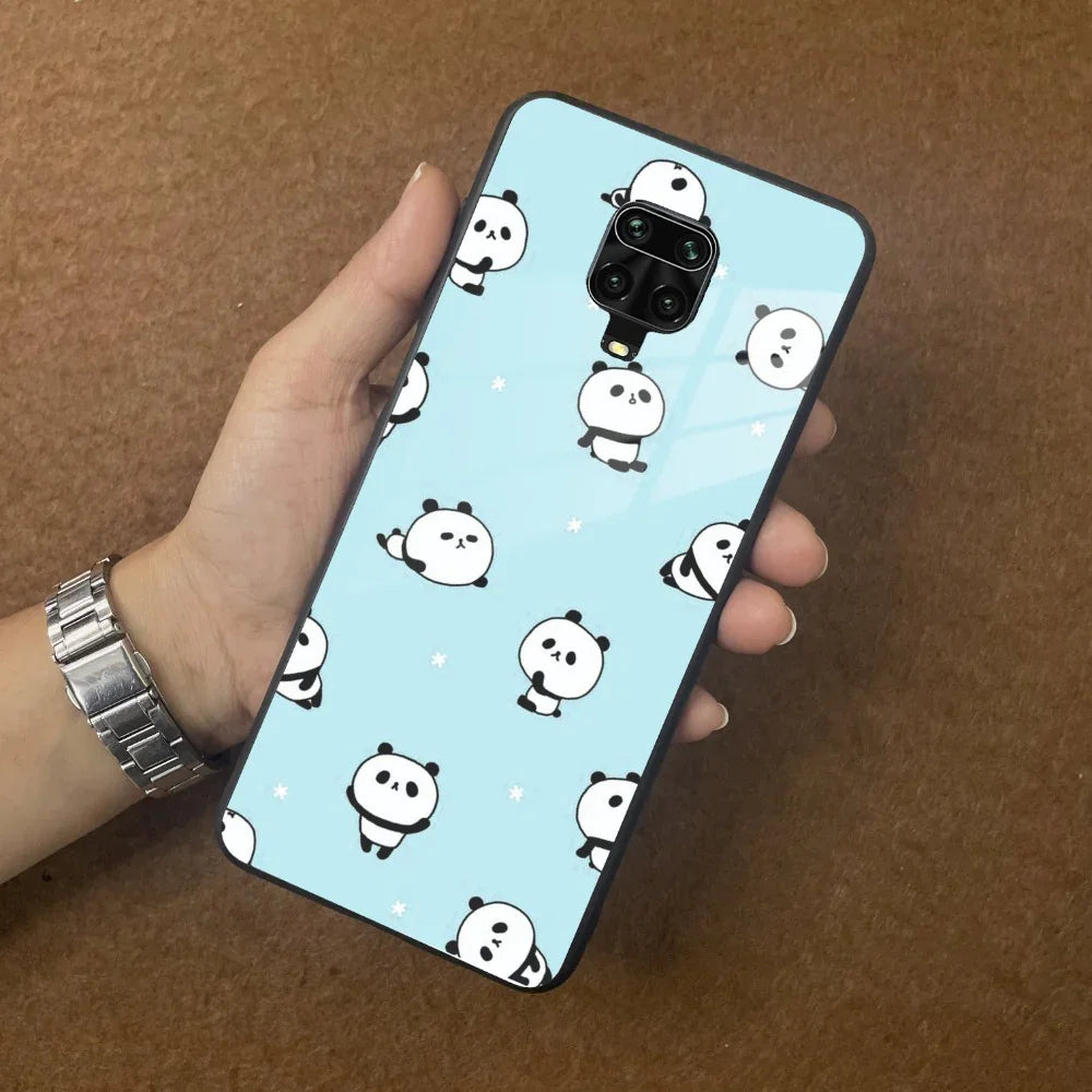 Cute Panda Blue Glass Case Cover For Poco - ShopOnCliQ