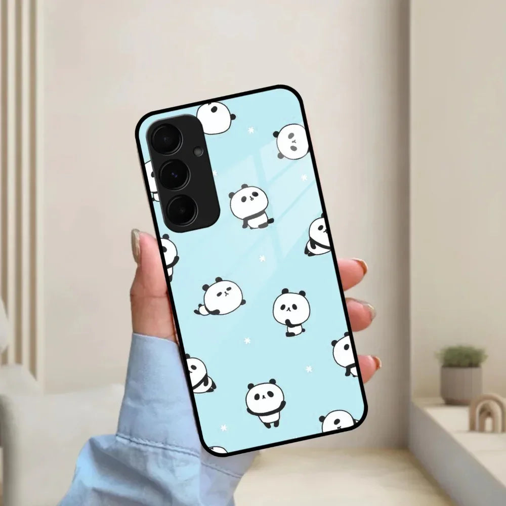 Cute Panda Blue Glass Case Cover For Samsung - ShopOnCliQ