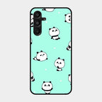 Cute Panda Blue Glass Case Cover For Samsung Galaxy A16 5G