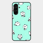 Cute Panda Blue Glass Case Cover For Samsung Galaxy A26 5G