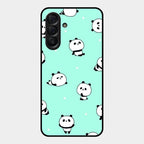 Cute Panda Blue Glass Case Cover For Samsung Galaxy A56 5G