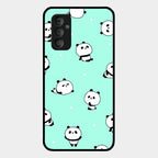 Cute Panda Blue Glass Case Cover For Samsung Galaxy F23 5G