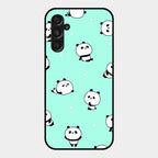 Cute Panda Blue Glass Case Cover For Samsung Galaxy F34 5G