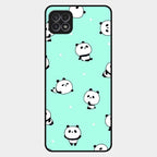 Cute Panda Blue Glass Case Cover For Samsung Galaxy F42 5G
