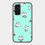 Cute Panda Blue Glass Case Cover For Samsung Galaxy M14 5G