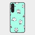 Cute Panda Blue Glass Case Cover For Samsung Galaxy M35 5G