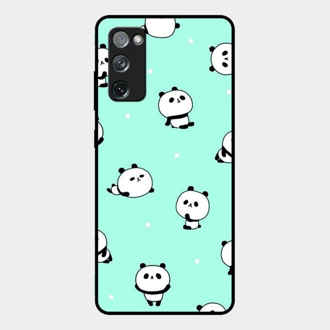 Cute Panda Blue Glass Case Cover For Samsung Galaxy S20 Fe 5G