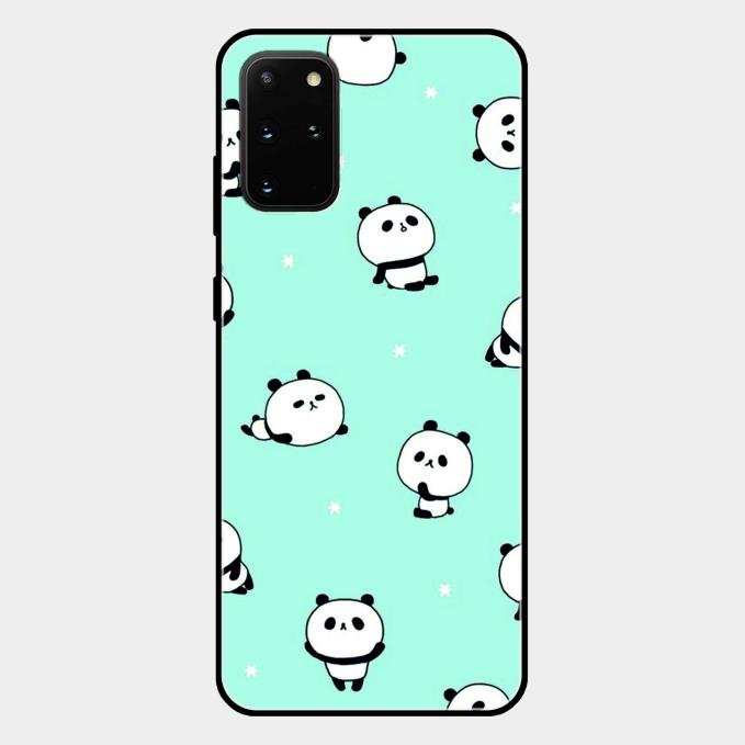 Cute Panda Blue Glass Case Cover For Samsung Galaxy S20 Plus