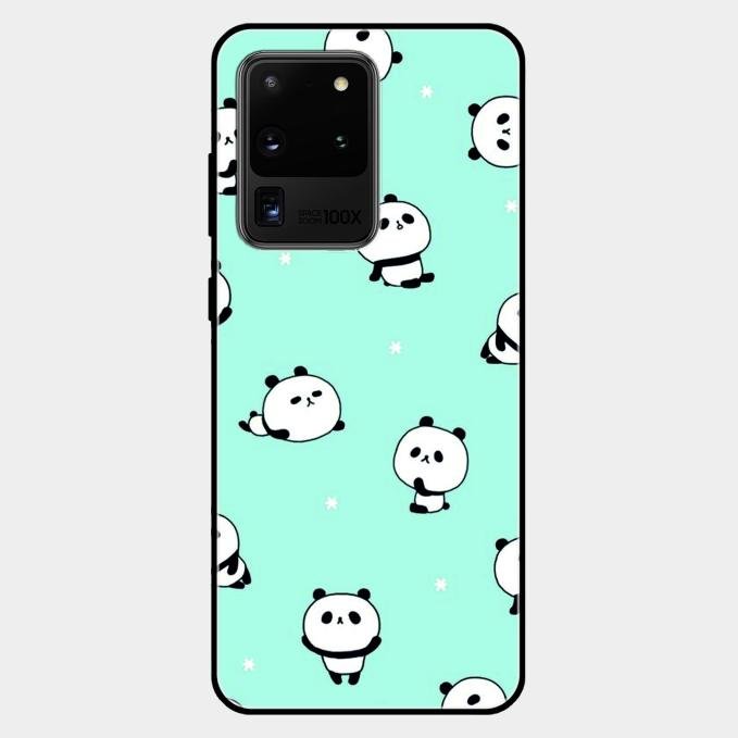 Cute Panda Blue Glass Case Cover For Samsung Galaxy S20 Ultra