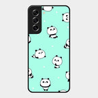 Cute Panda Blue Glass Case Cover For Samsung Galaxy S21 Fe 5G