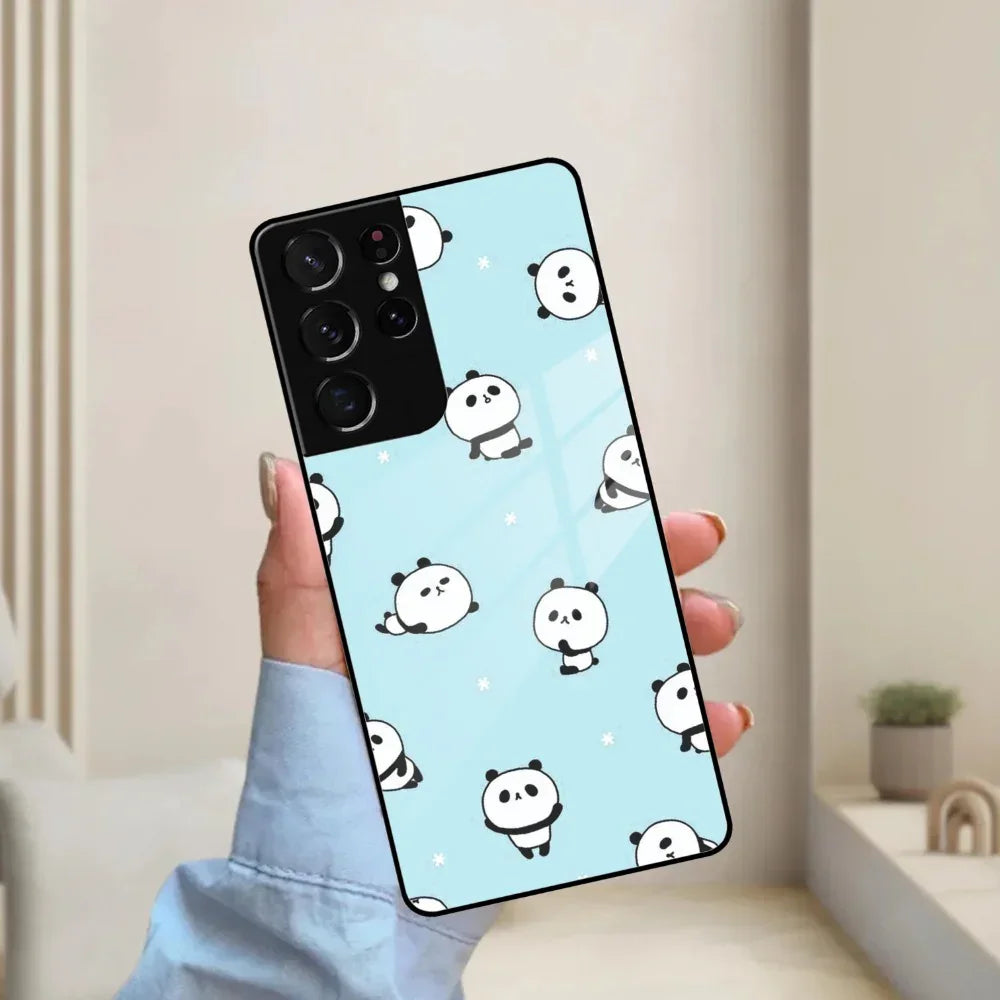 Cute Panda Blue Glass Case Cover For Samsung - ShopOnCliQ