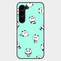 Cute Panda Blue Glass Case Cover For Samsung Galaxy S23 Plus 5G