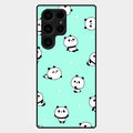 Cute Panda Blue Glass Case Cover For Samsung Galaxy S23 Ultra 5G