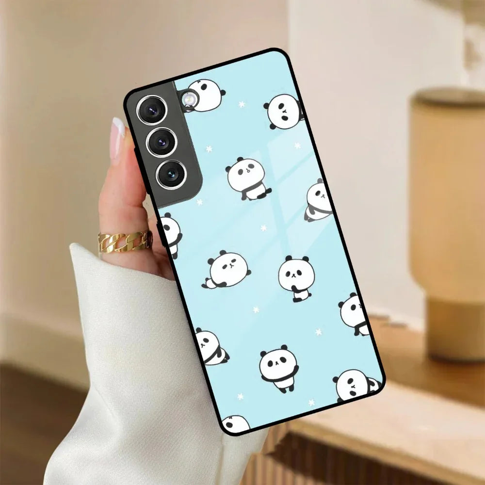 Cute Panda Blue Glass Case Cover For Samsung - ShopOnCliQ