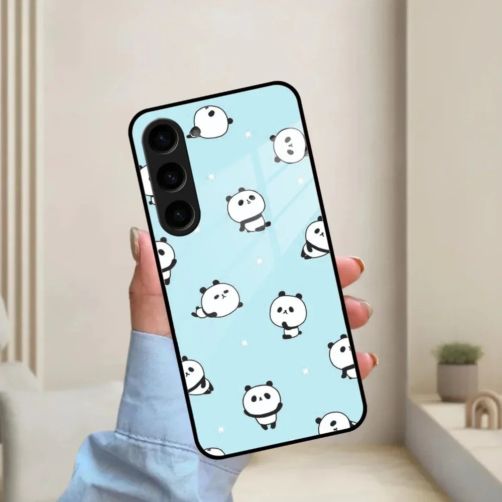 Cute Panda Blue Glass Case Cover For Samsung - ShopOnCliQ