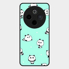 Cute Panda Blue Glass Case Cover For Vivo T4 5G