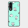 Cute Panda Blue Glass Case Cover For Vivo T4 Lite 5G