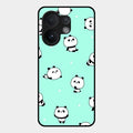 Cute Panda Blue Glass Case Cover For Vivo T4 Pro 5G