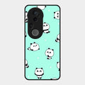 Cute Panda Blue Glass Case Cover For Vivo T4 Ultra 5G