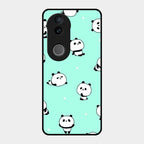 Cute Panda Blue Glass Case Cover For Vivo T4R 5G