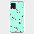Cute Panda Blue Glass Case Cover For Vivo V20 Pro 5G