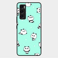 Cute Panda Blue Glass Case Cover For Vivo V20 Se