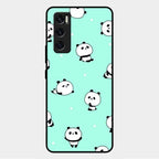 Cute Panda Blue Glass Case Cover For Vivo V20 Se