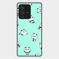 Cute Panda Blue Glass Case Cover For Vivo V23 Pro 5G