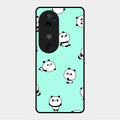 Cute Panda Blue Glass Case Cover For Vivo V40 5G