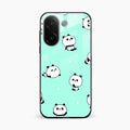 Cute Panda Blue Glass Case Cover For Vivo V60e 5G