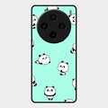 Cute Panda Blue Glass Case Cover For Vivo X100 5G