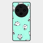 Cute Panda Blue Glass Case Cover For Vivo X100 5G
