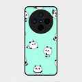 Cute Panda Blue Glass Case Cover For Vivo X200 5G